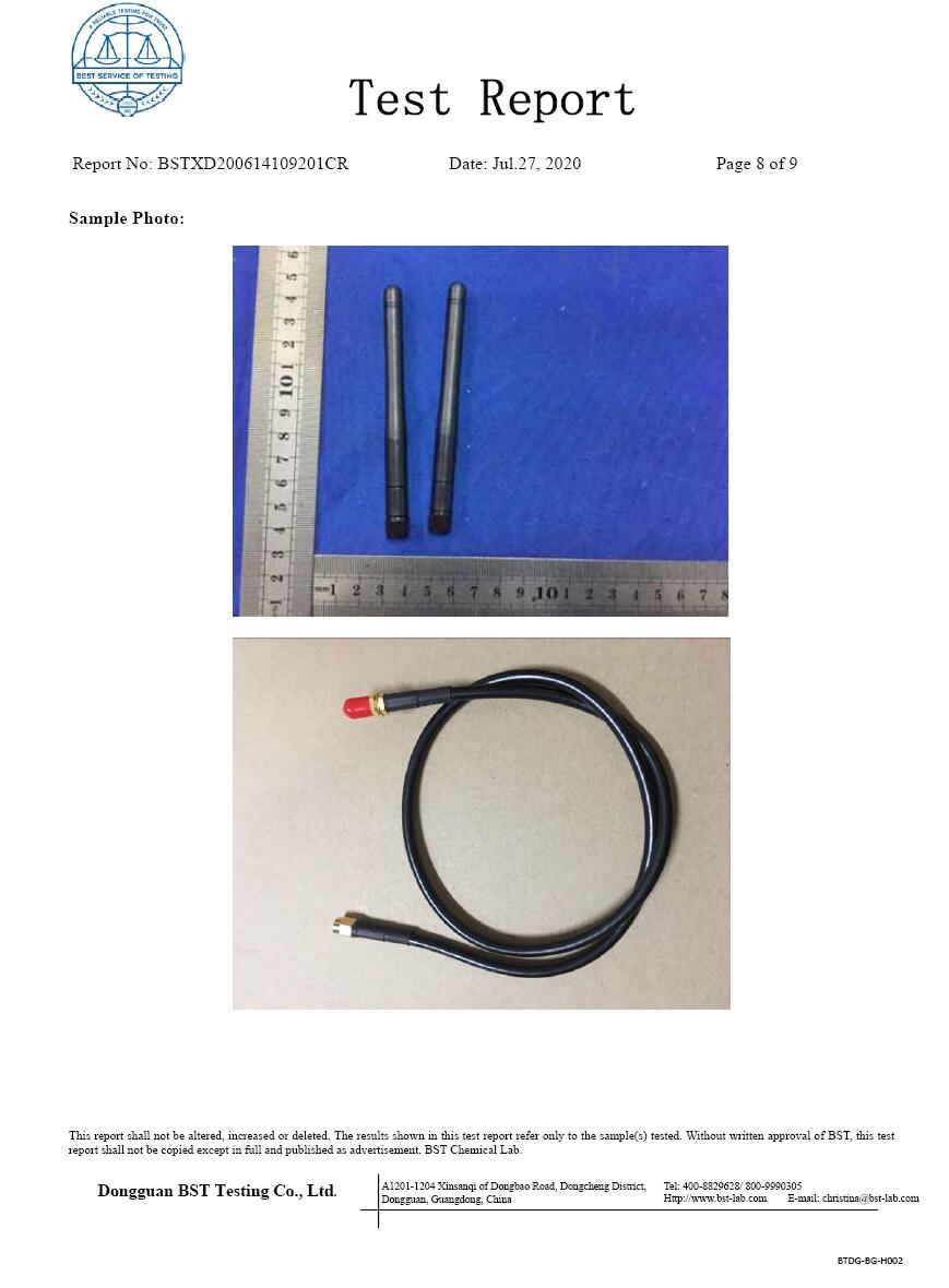 whireless antenne RF kabel Bereiken 209 SVHC certificering