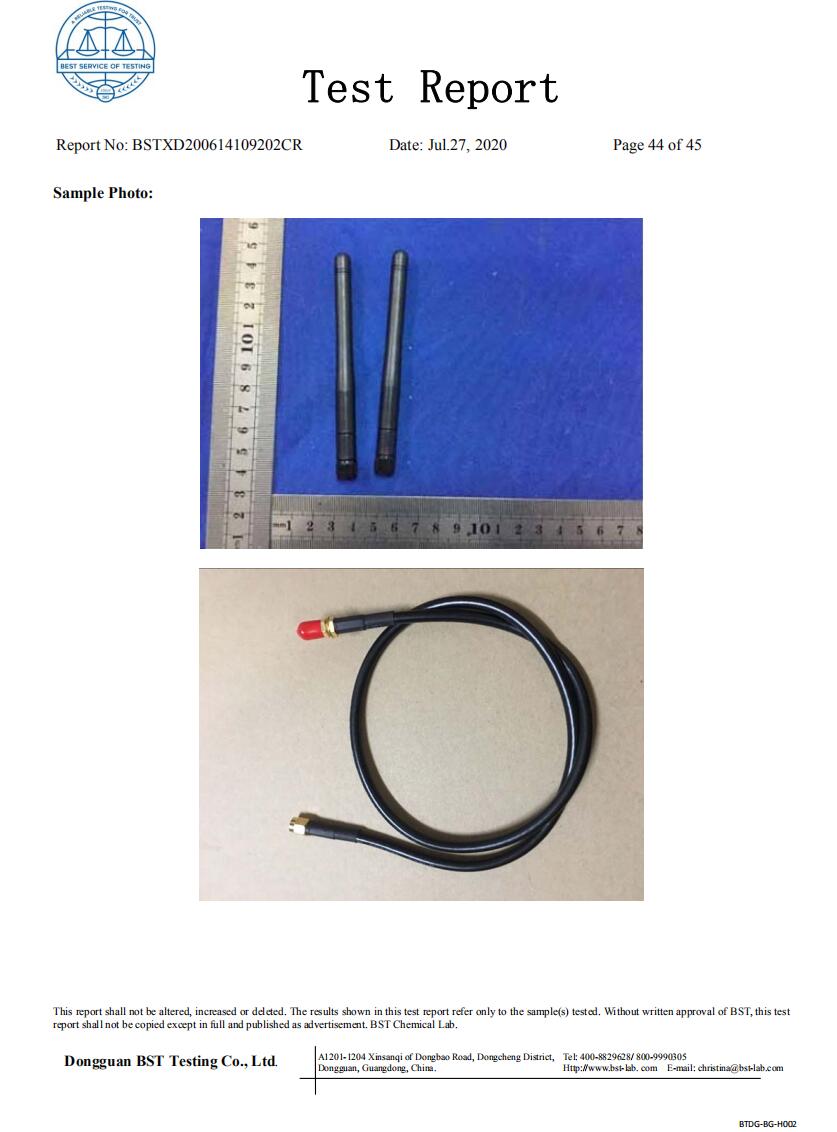 whireless antenne RF kabel d RoHS 2015/863/EU-certificering